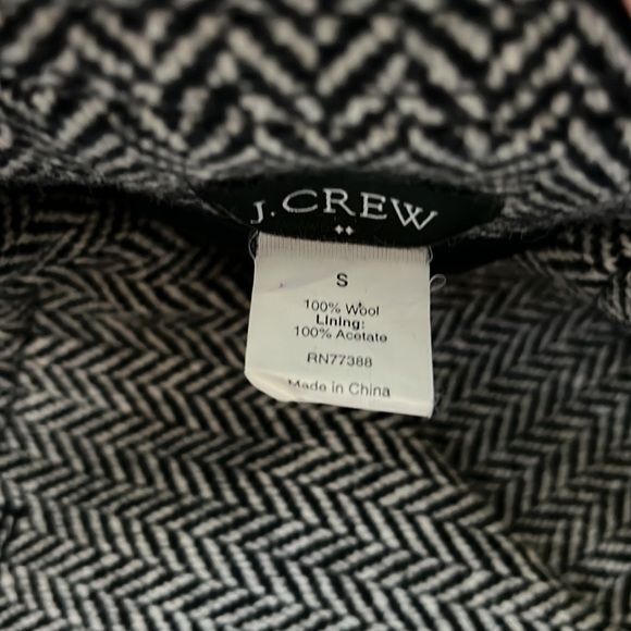 EUC J. Crew Factory 💯% Wool Black and White Herringbone Pea Coat - Picture 9 of 11